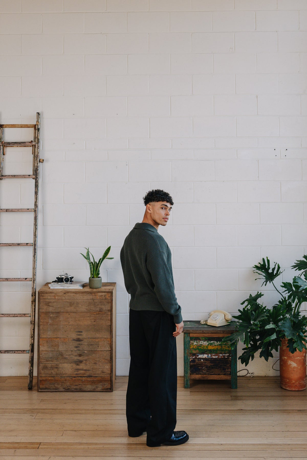 FOREST GREEN PIQUE KNIT