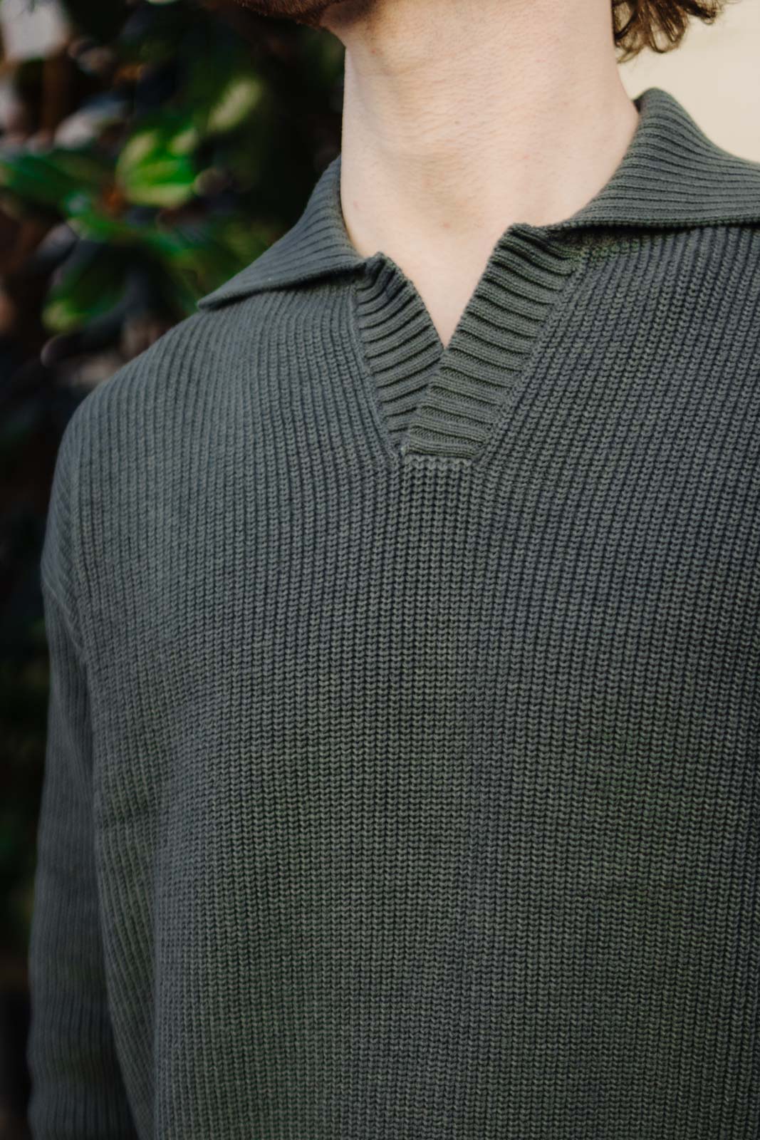 FOREST GREEN PIQUE KNIT